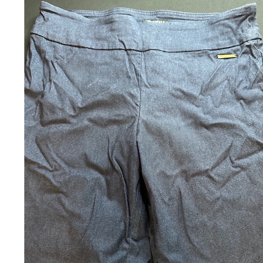 Roz & Ali Womens Navy Blue Pull On Slim Leg Stretch Pants Size 14